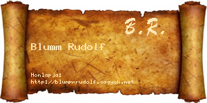 Blumm Rudolf névjegykártya